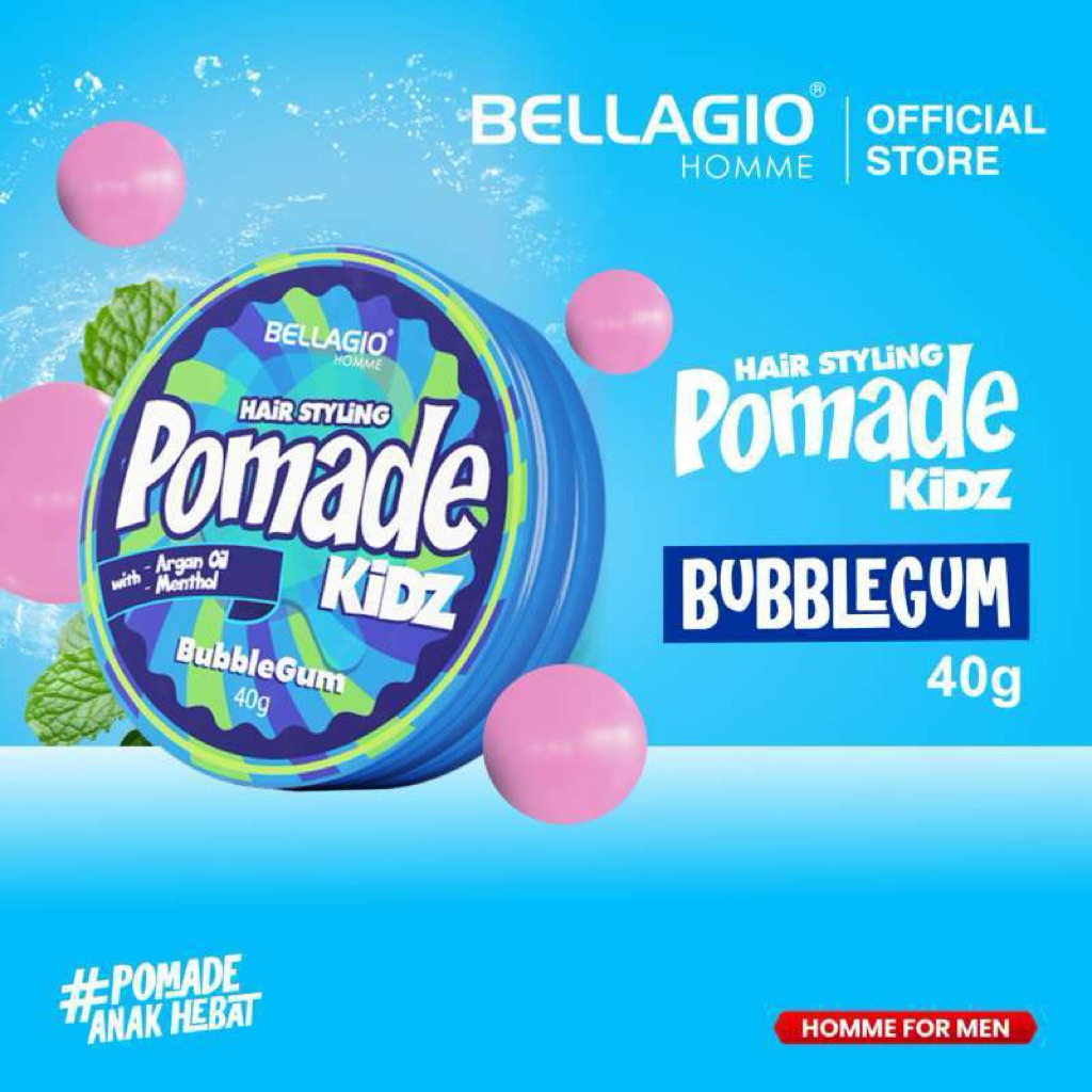 Bellagio Pomade Kidz BubbleGum 40gr | Hair Styling Ponade Anak 40gr
