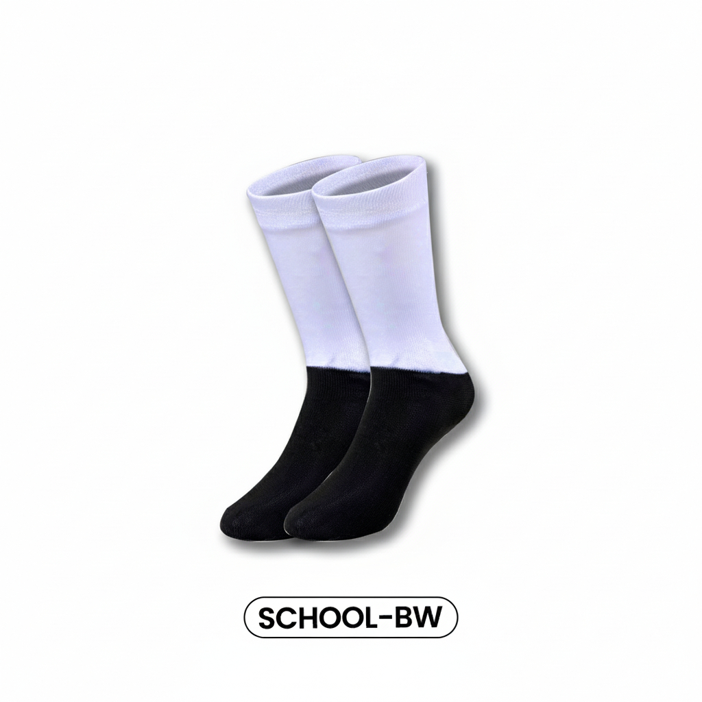 Kaos Kaki Sekolah Hitam Putih / Kaos Kaki Sekolah Putih Telapak Hitam