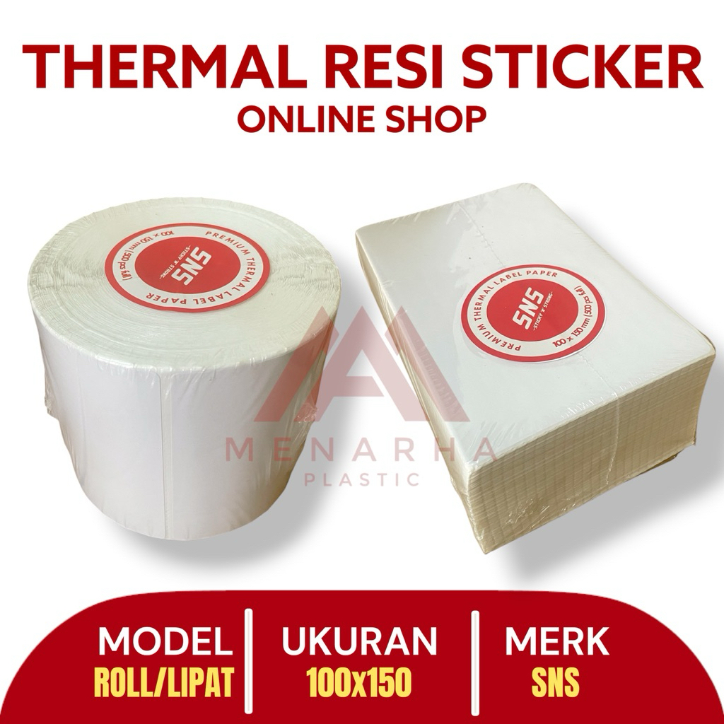 Label Thermal Resi 100x150mm / Sticker Resi Barcode ROLL/ LIPAT