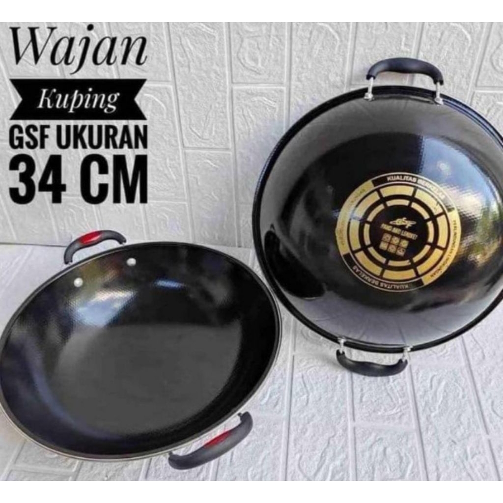 Wajan Enamel Anti Lengket dan Anti Gores 34 cm