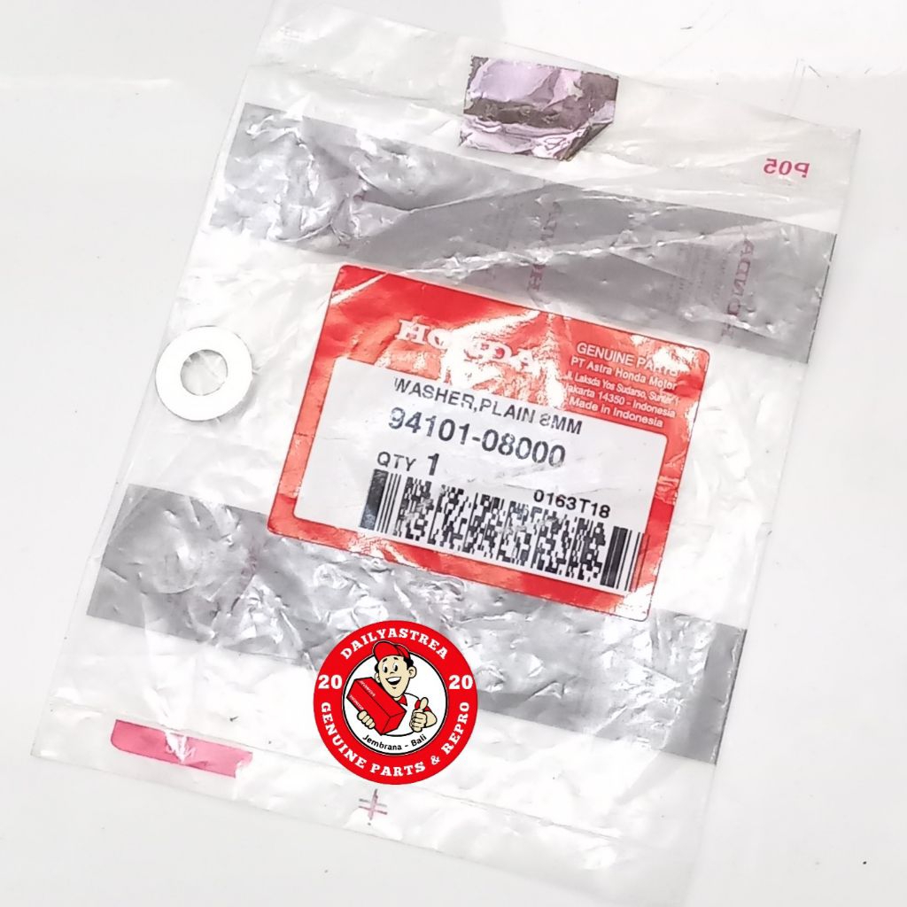 WASHER PLAIN 8MM RING AS TIANG STOPPER REM BELAKANG HONDA WIN ASTREA STAR PRIMA ORIGINAL 94101-08000