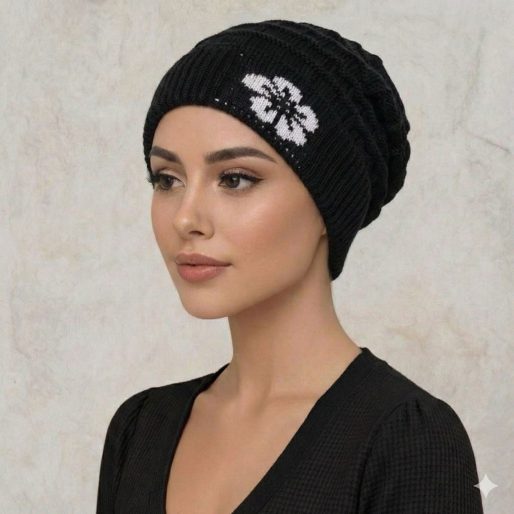 Ciput rajut wanita dewasa kupluk rajut nenek ciput dalaman hijab stylish kekinian motif bunga bahan 