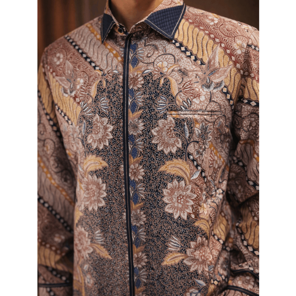 Batik Nusarupa - WANGSA| Kemeja Batik Pria Premium Lengan Panjang Motif Nusantara | Semi Jas