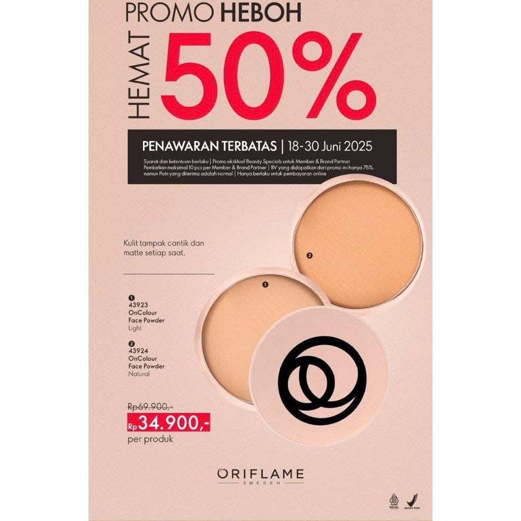 Bedak Oncolour face powder Oriflame