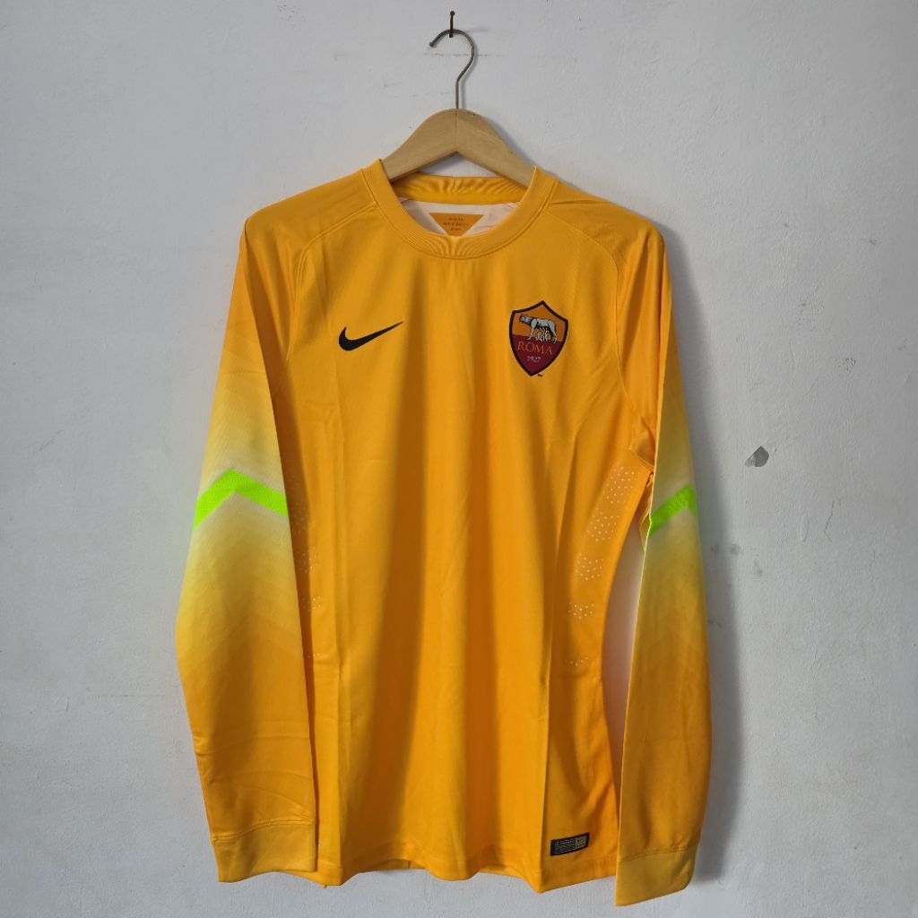 ASR AS ROMA 2014/15 MATCH GOALKEEPER MEN'S DRI FIT FOOTBALL AUTHENTIC PLAYER ISSUE LONG SLEEVE JERSE