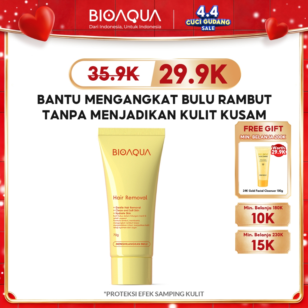 BIOAQUA Hair Removal Moisturizing Krim Perontok Bulu Ketiak Non-irritating Perontok Bulu Permanen Pe
