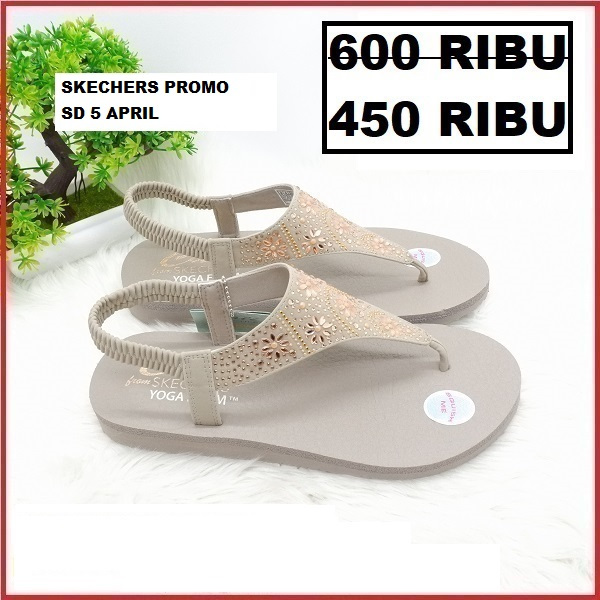 Sandal Wanita Sendal Tali Skechers Simple Bahan Premium Seri Meditation Original