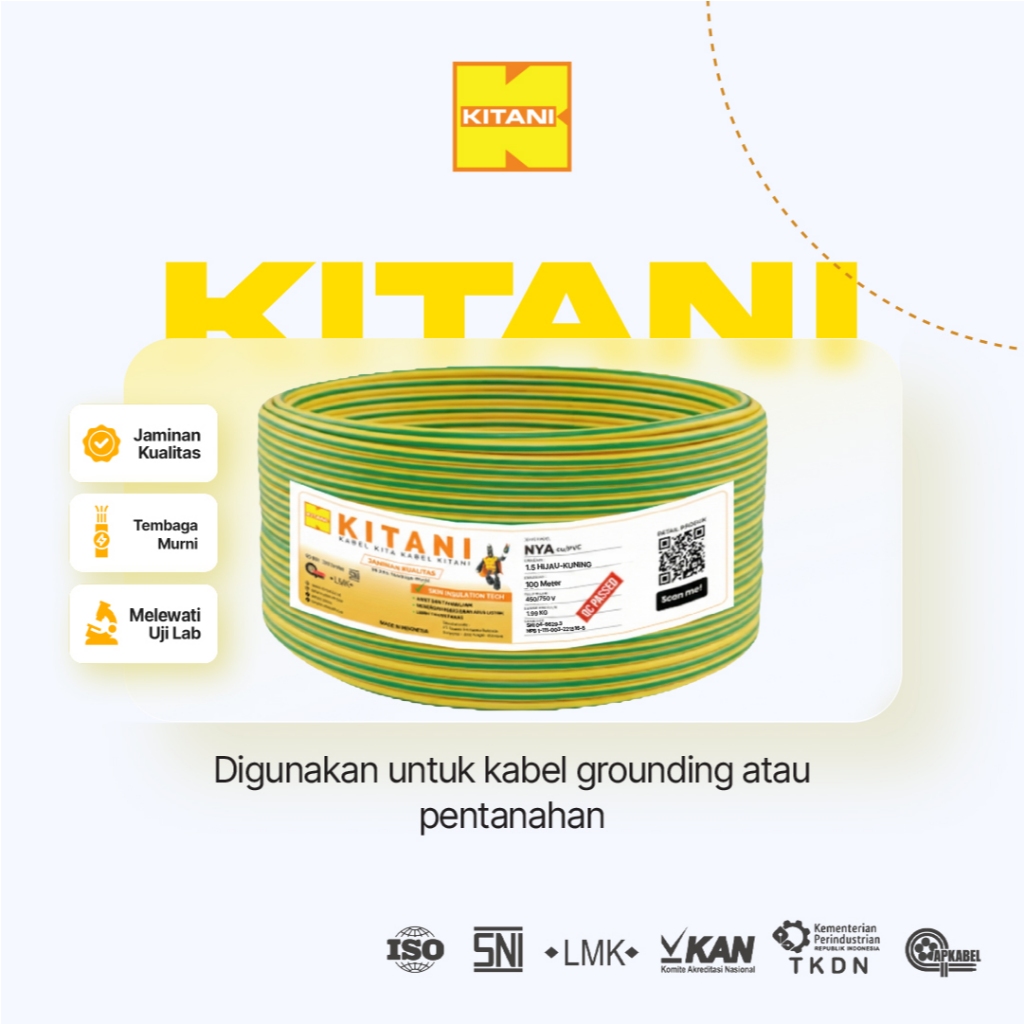 Kitani - Nya 1.5 Mm - 100 Meter - Kabel Listrik Tembaga Kawat Tbk