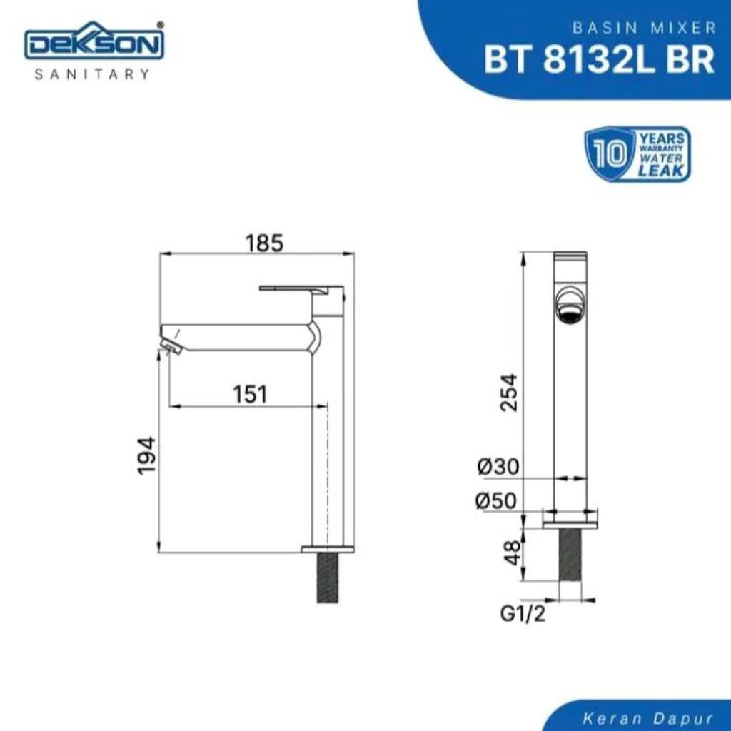 Kran/Keran/Wastafel/Basin Tap/Dekson/Dekkson/BT 8239L/BT 8132S/BT 8132M BR CP/ Brass Chrome Polish