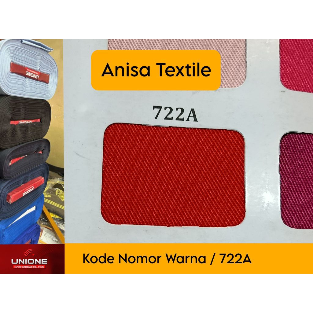 Drill Ecer Unione kode warna 722A merah bendera
