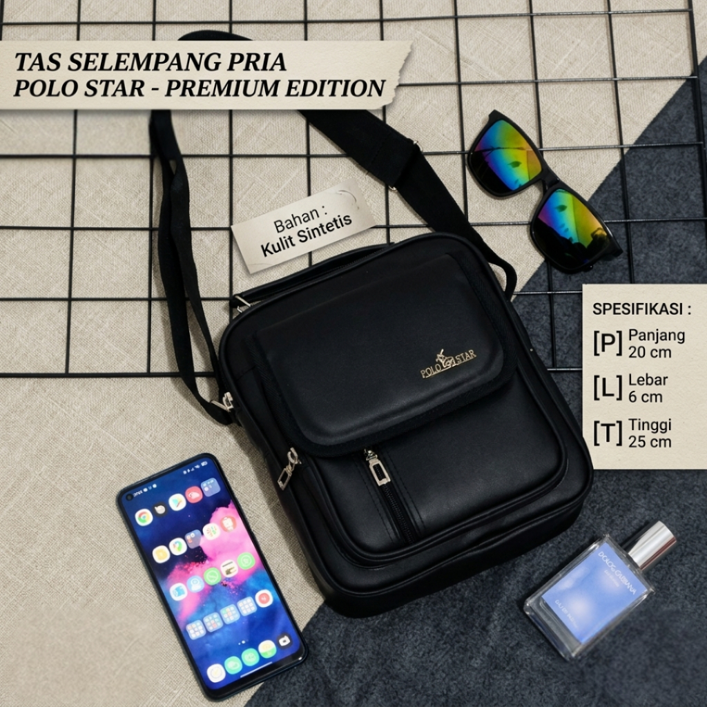 COD BOSKU Tas selempang slingbag kecil pria cowok simple tapi keren kulit sintetis semarang grosir