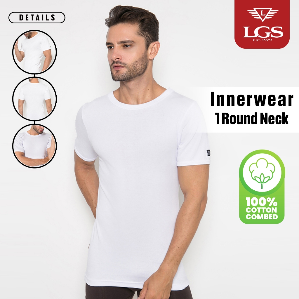 LGS - Innerwear  - Pakaian Dalam Pria - Kaos Oblong Pria - Round Neck - Hitam - LETS.003.333