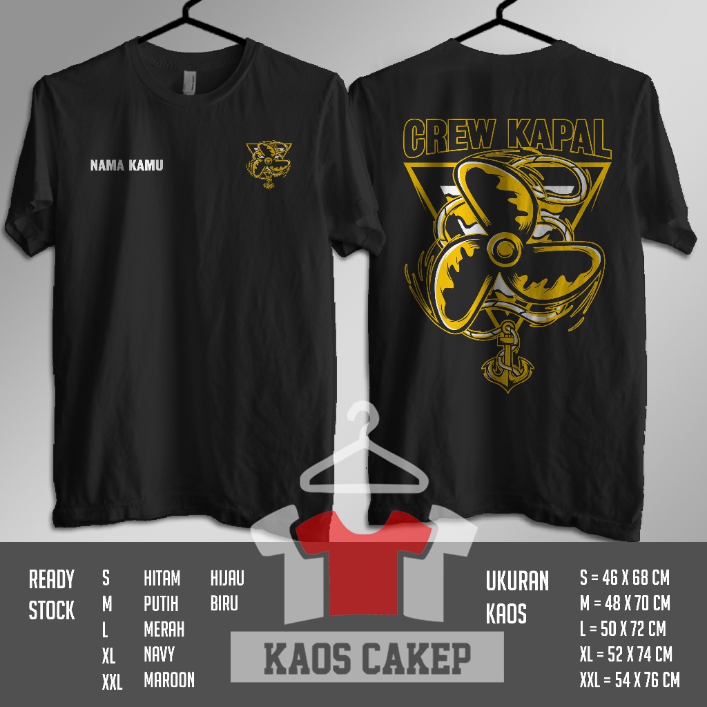 Kaos Crew Kapal Baling Baling Kapal Jangkar Pelaut Gratis Nama Kamu Baju Distro