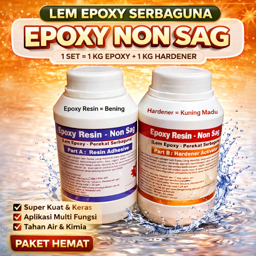 Epoxy Resin Non Sag 2 Kg - Epoxy Adhesive - Lem Epoxy - Lem Epoxy Resin - Lem Material - Lem Banguna