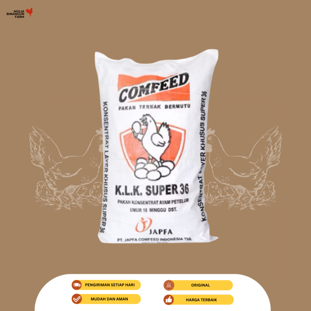 Pakan Ayam Konsentrat Petelur Comfeed KLK Super 36 SPR Kemasan 1 KG