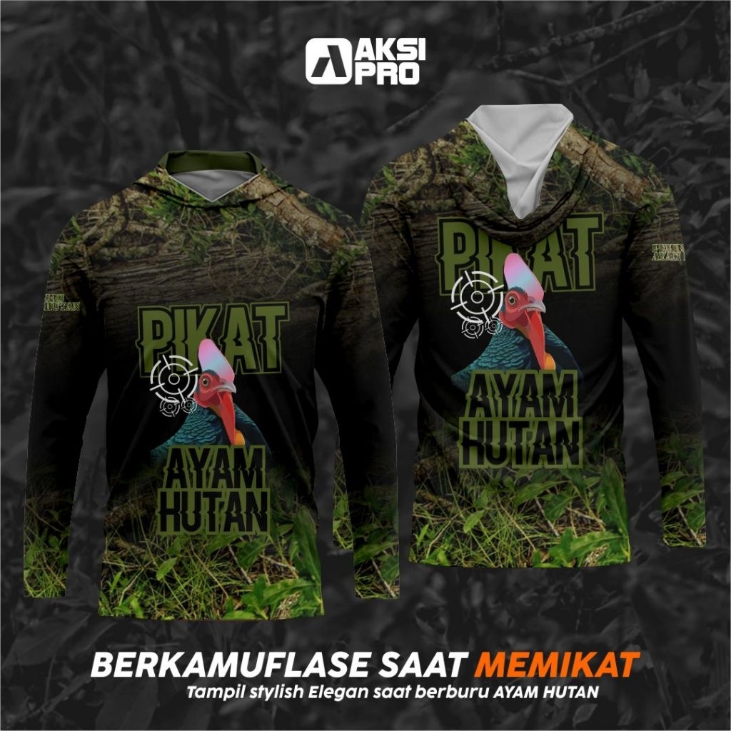 BAJU CAMO PIKAT AYAM HUTAN bisa tambah logo & Nama komunitas