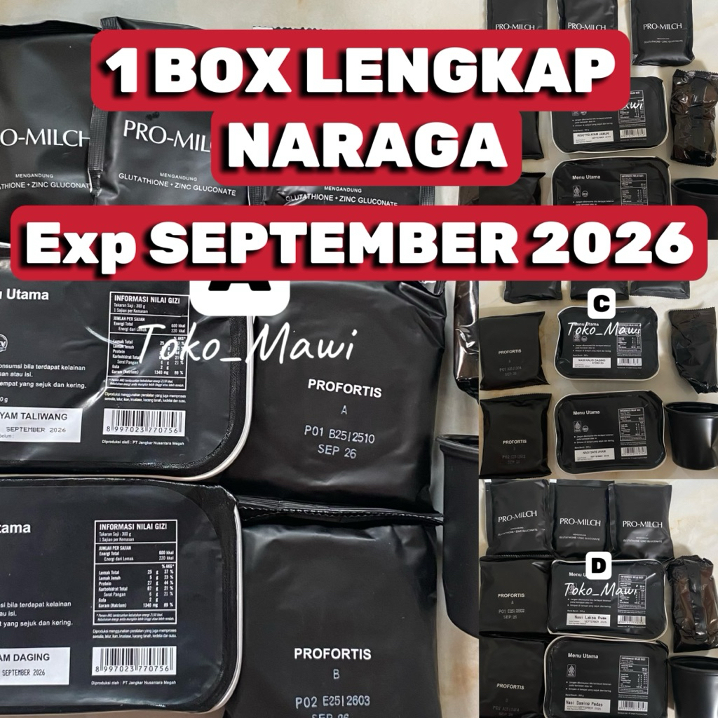 TERBARU SATU BOX NARAGA Plus RANSUM TNI MAKANAN JATAH TNI EXP SEPTEMBER 2026