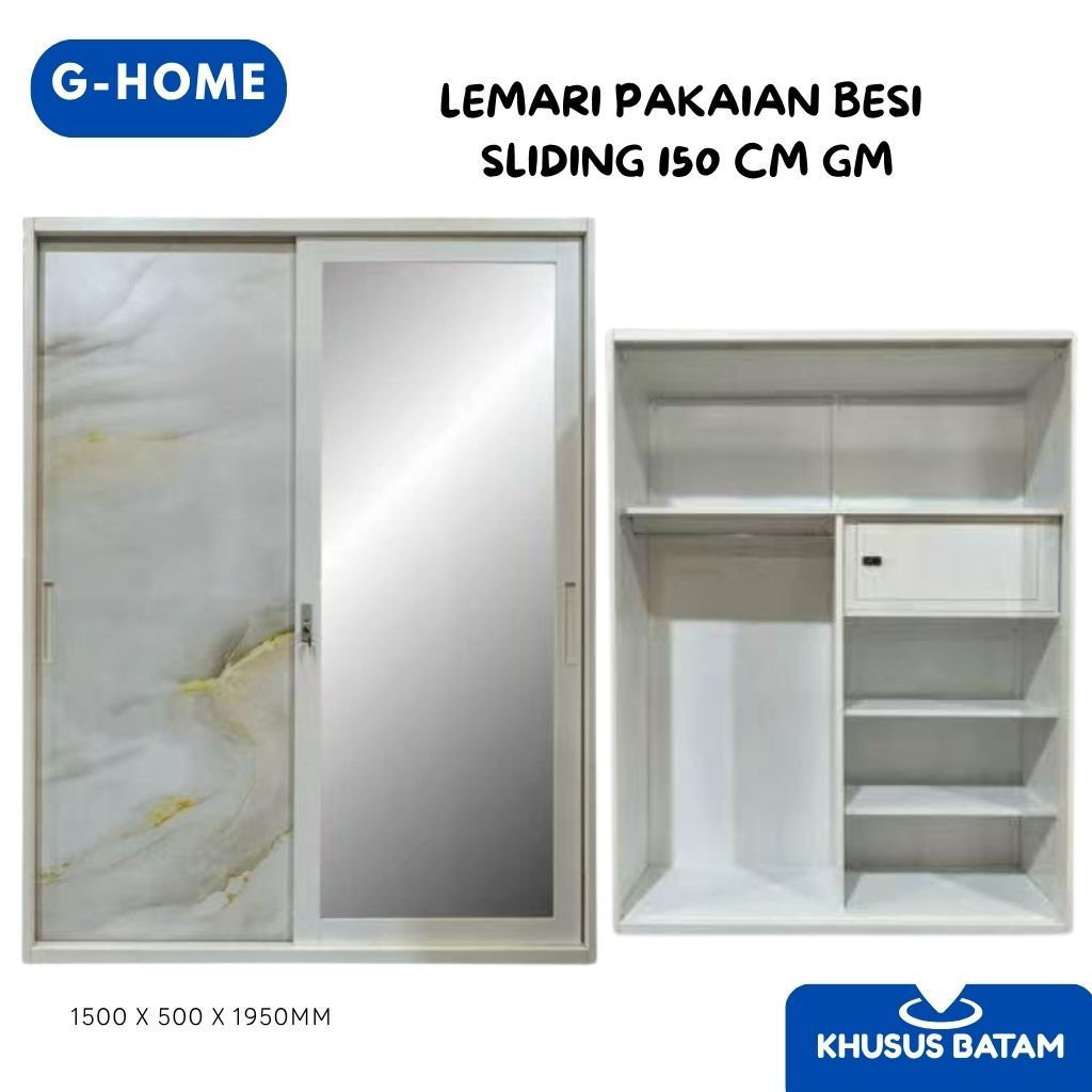 LEMARI PAKAIAN BESI SLIDING 150 CM GM