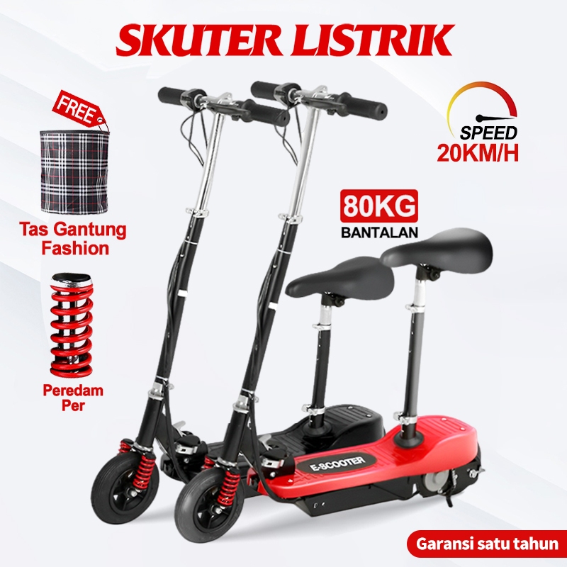 Skuter Listrik Dewasa Lipat - Portable 15KM/Jam dengan Baterai 4.5AH Tahan Lama, Cocok untuk Komuter