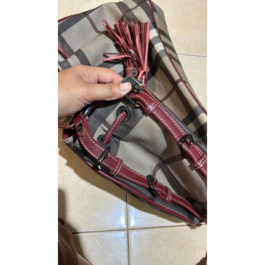(PRELOVED) TAS BURBERRY TARTAN MERAH