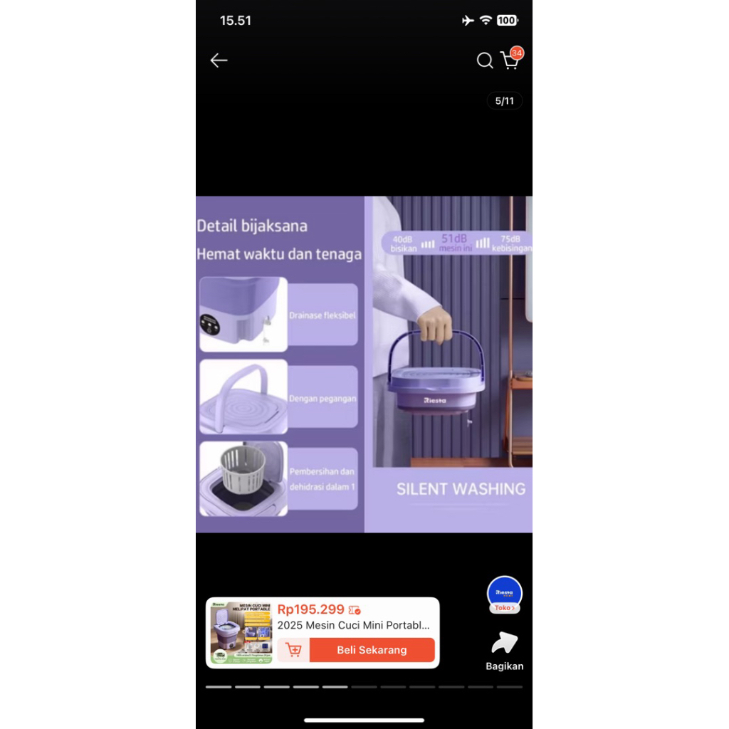 mesin cuci portabel riesta