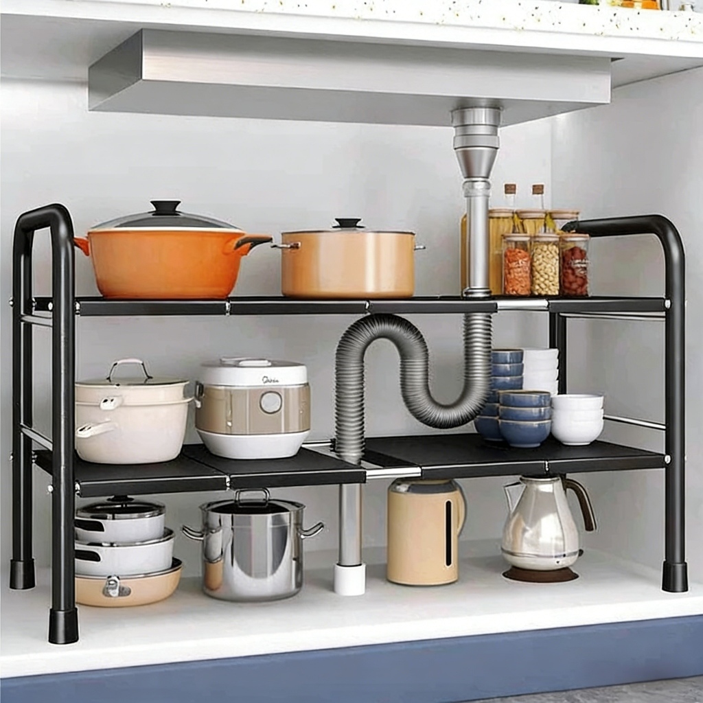 NEW Rak Kolong Dapur Rak Panci Rak Panci Bawah Wastafel Rak Bawah Wastafel rak bawah dapur kolong