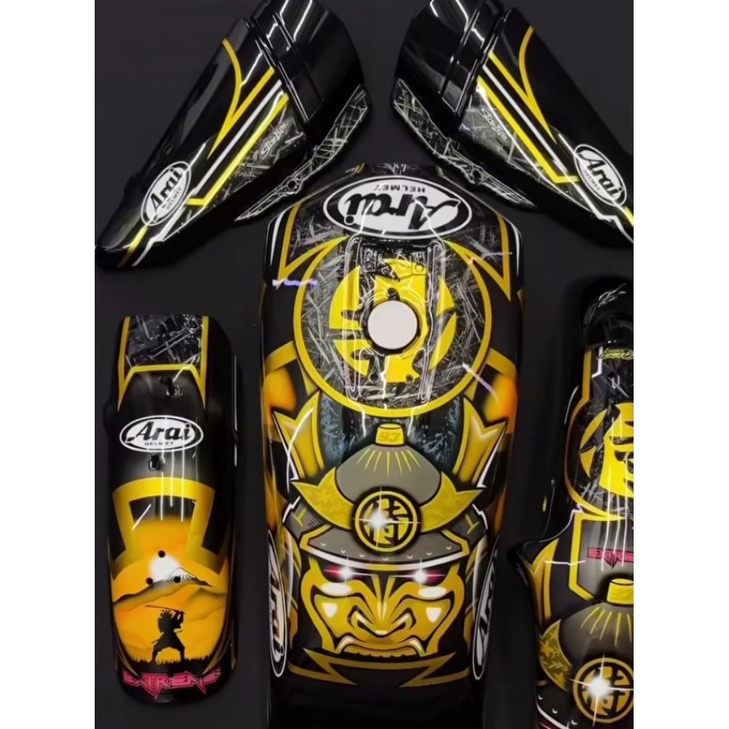 body set rx king airbrush motif arai black gold
