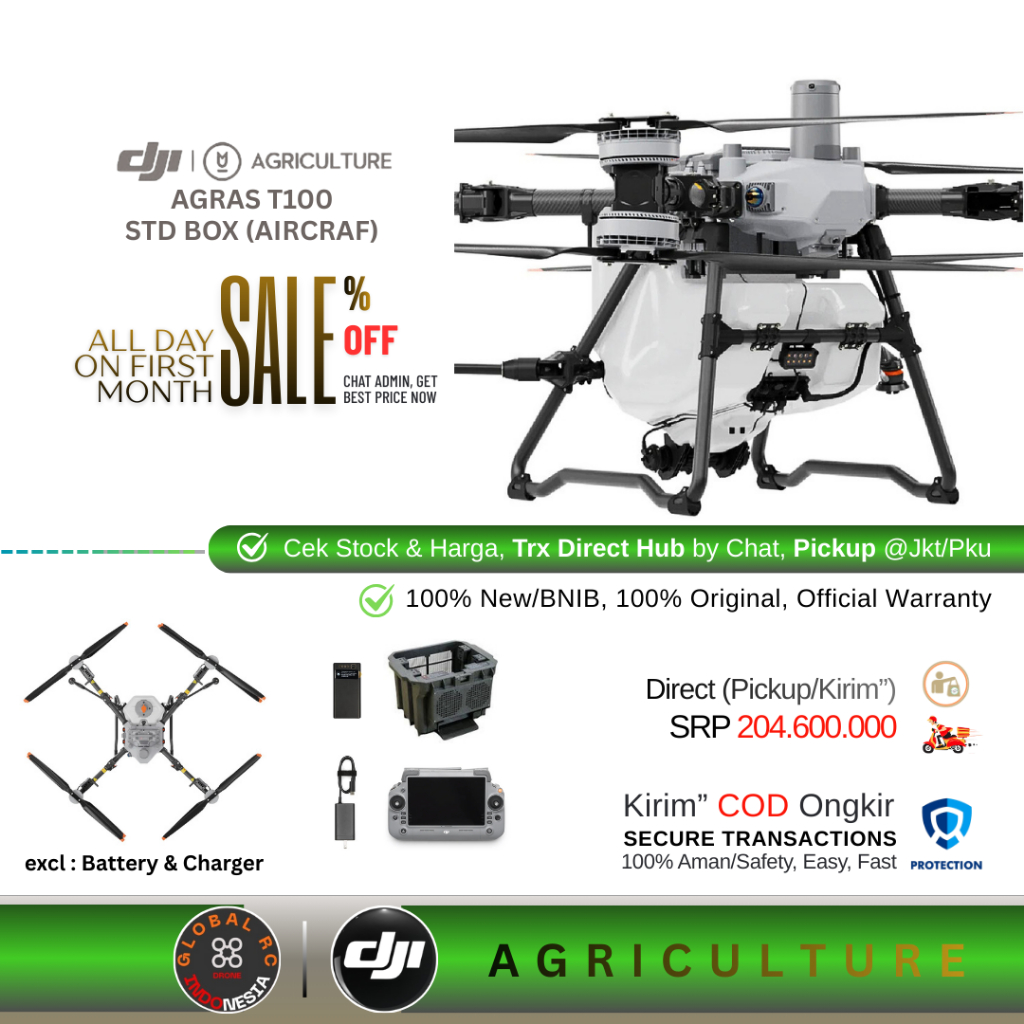 DJI Agras T100 STD BOX (Exclude Batt Charger) Drone Pertanian Semprot Hama