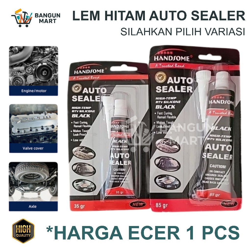 Lem AUTO SEALER HITAM / Lem silicone hitam / lem bemper kaca mobil KECIL / Lem AUTO SEALER Hitam / L