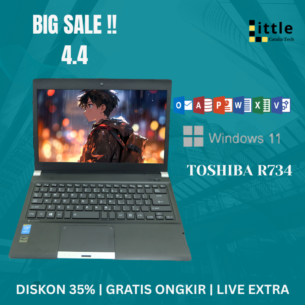Toshiba Dynabook R734 Intel Core I5 Gen 4 Ram 4gb Hdd 320gb 13 inch Murah Bergaransi