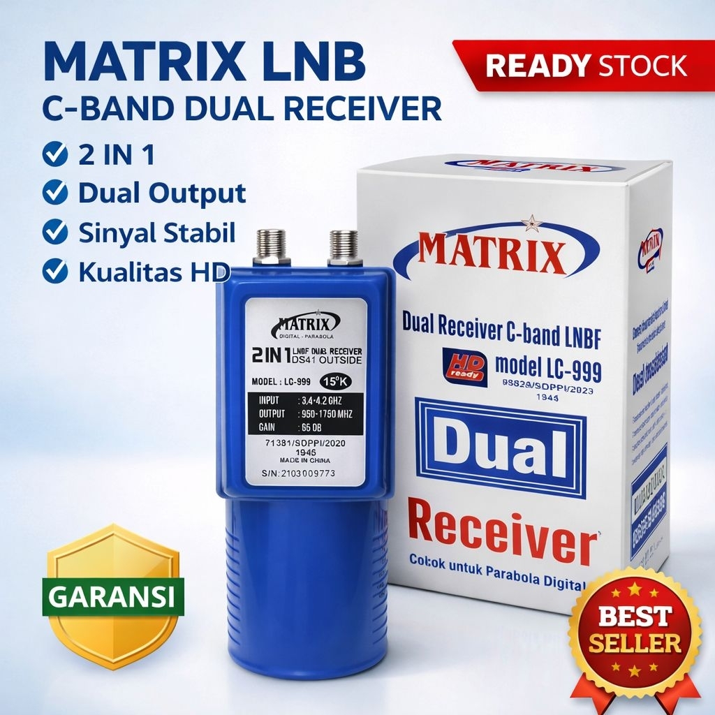 LNB CBAND PARABOLA JARING 2 TV 2RECEIVER DUAL OUTPUT
