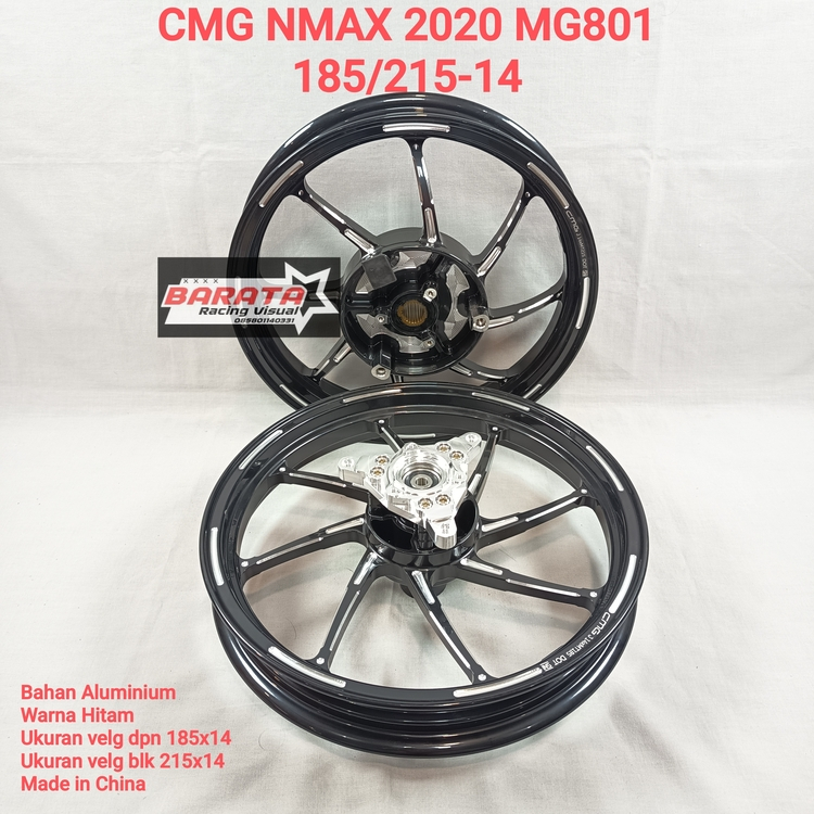 VELG CMG MOTOR NMAX 2020 MG801 185/215 RING 14 HITAM ; SILVER