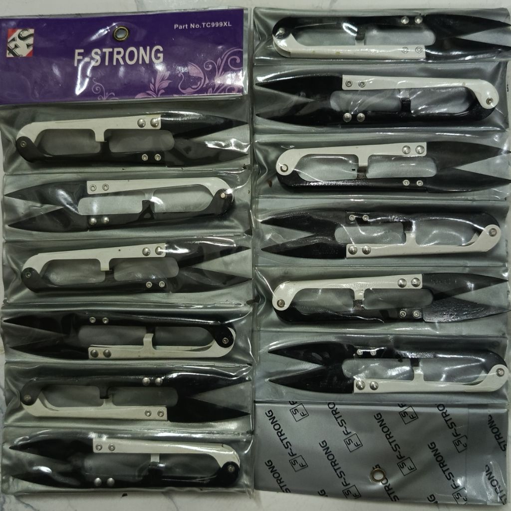 1lusin(12biji) TC 999 XL F-STRONG (HITAM/PUTIH) Gunting benang besar cekris FS