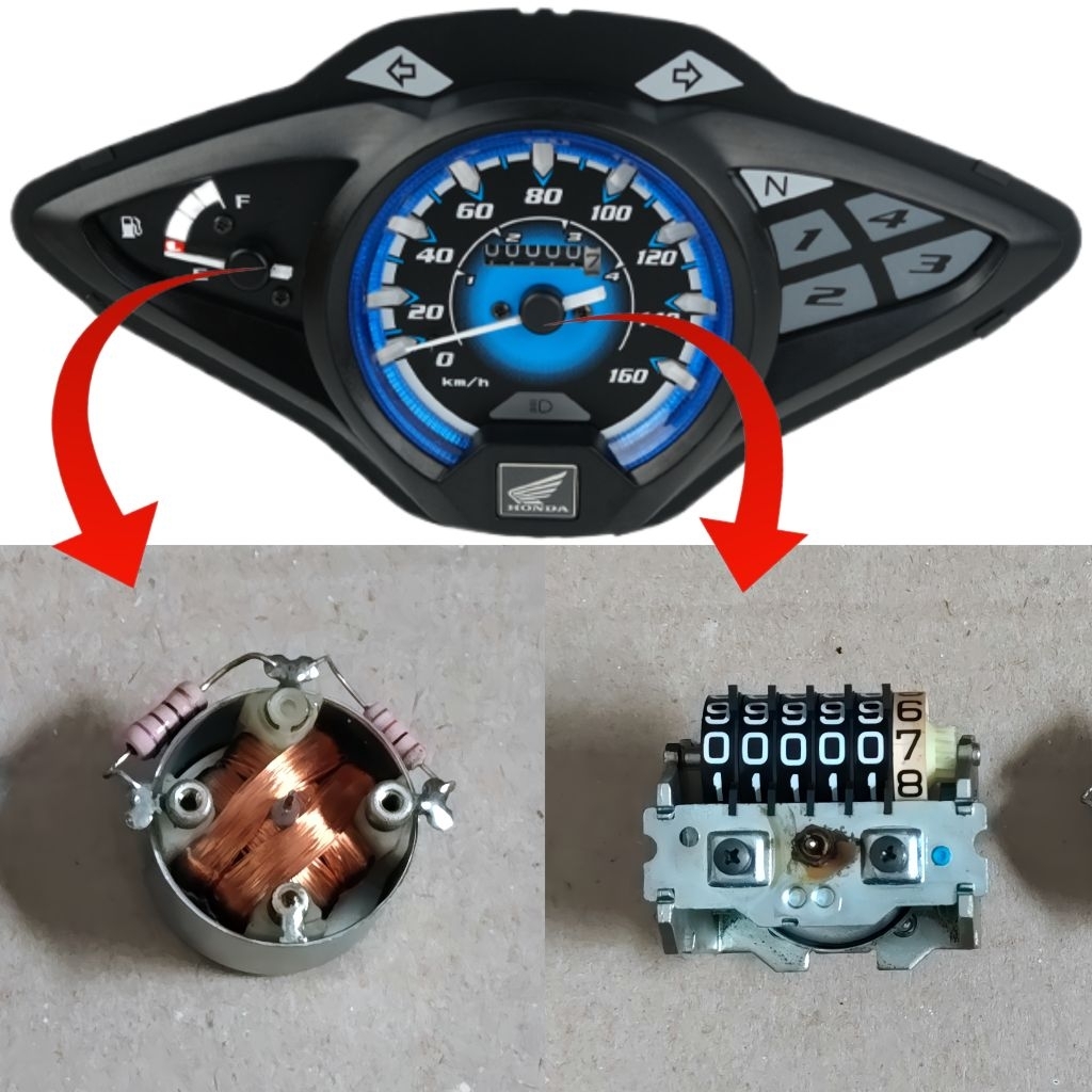 SPEEDOMETER SPIDO AMPER BENSIN DAN KECEPATAN KM HONDA SUPRA X 125 HELM-IN ORIGINAL SECOND