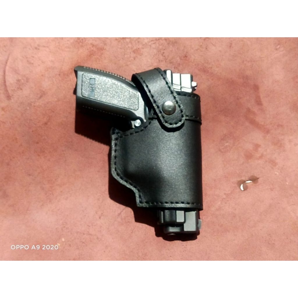HOLSTER HS9-HS9 CUB COMPACT TNI-POLRI SARUNG SENJATA KULIT BERKUALITAS MODEL LUAR/ PINGGANG