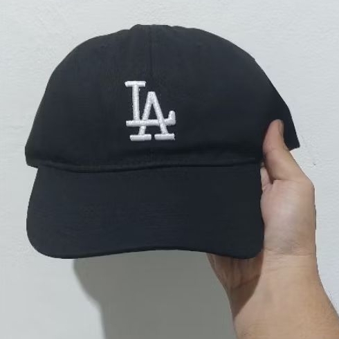 Topi MLB LA warna Hitam Black Original