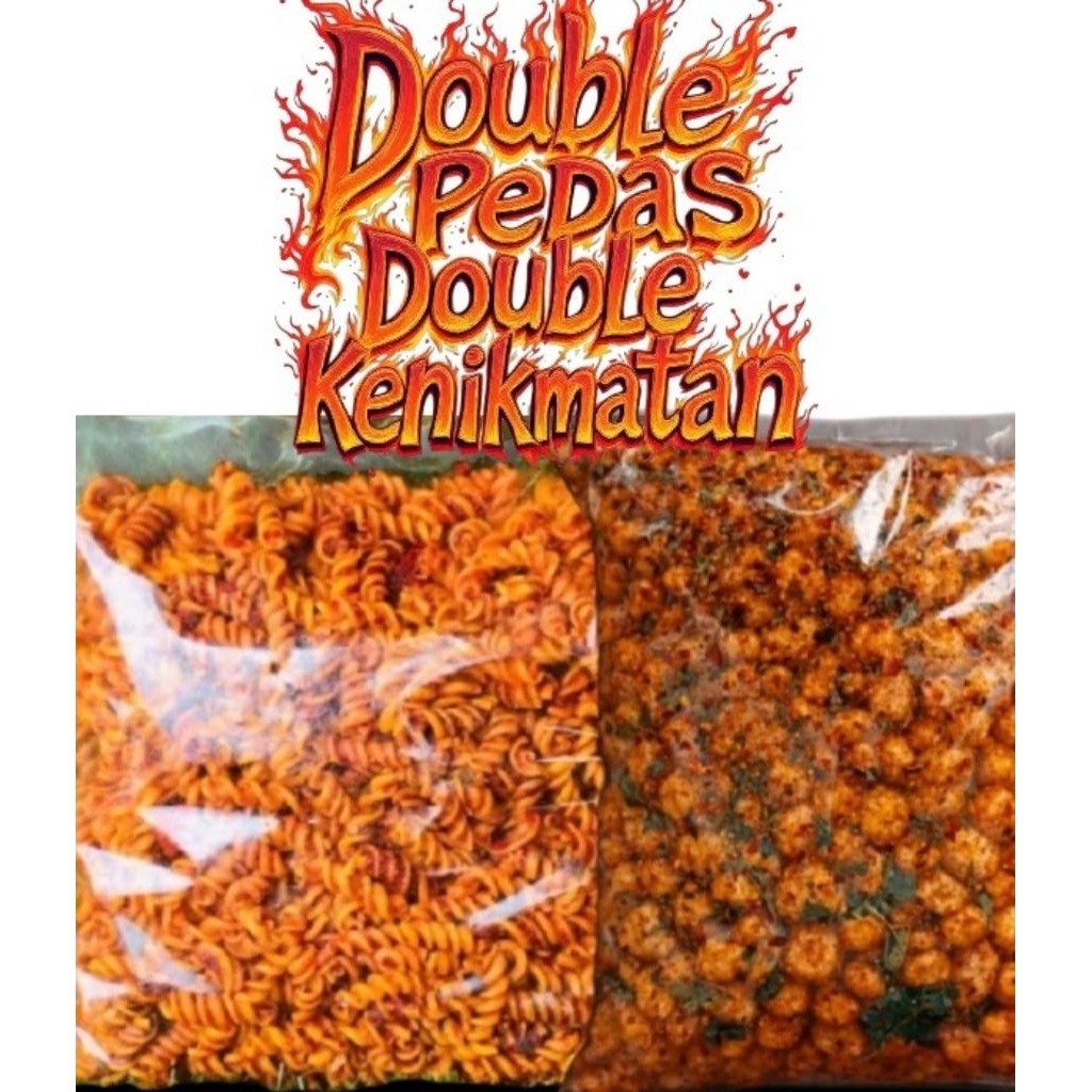 Makaroni Spiral Uril Dan Cimol Kering Pedas Daun jeruk