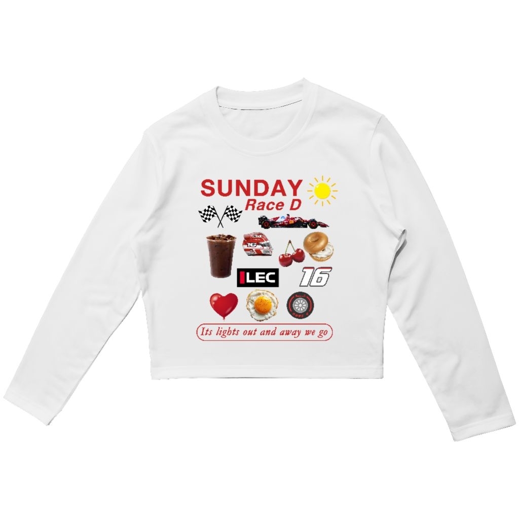 Longsleeve Baby Tee Sunday Race Charles Leclerc Ferrari F1