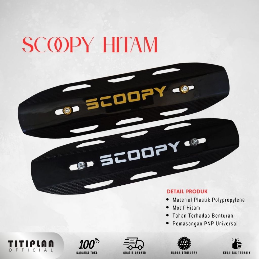 Cover Knalpot Tameng Scoopy Gratis Baut | Tutup Pelindung Knalpot Scoopy | Tameng Knalpot Scoopy All