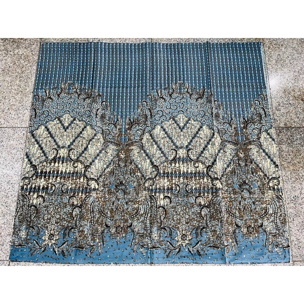 kain batik klasik solo warna biru indigo bahan katun halus