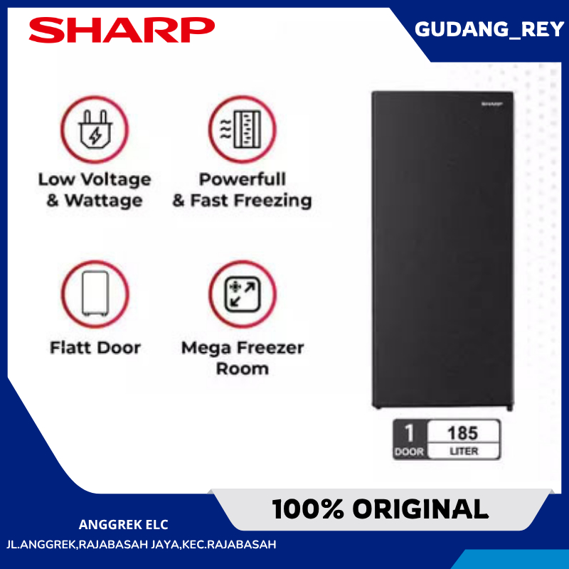 KULKAS SHARP Freezer FJM 198A 8 Rak 185 Liter Kulkas Batu Es GARANSI RESMI