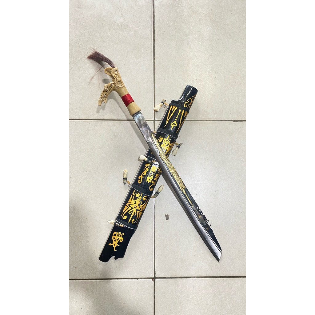 [ Ayyra STR ] COD Mandau Khas Kalimantan kerajinan tangan etnik Dayak Ukiran Naga Timbul Kalimantan 