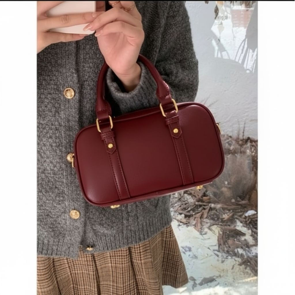 Tas slempang kulit wanita Tas cewek Korean Retro Olivia,(desain simpel dan elegan)