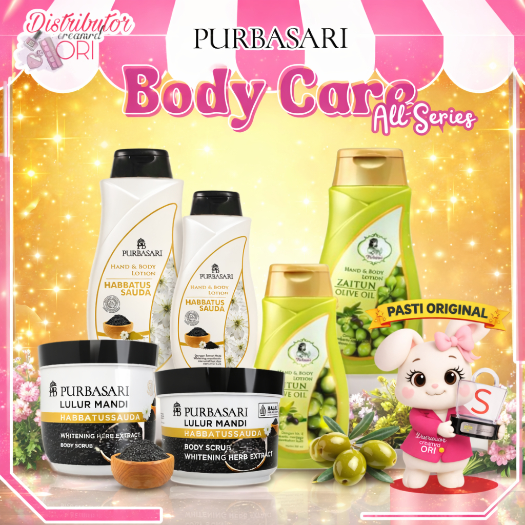 Purbasari Hand & Body Lotion Habbatussauda | Body Scrub Habbatussauda | ALL SERIES | Purbasari HB Lo