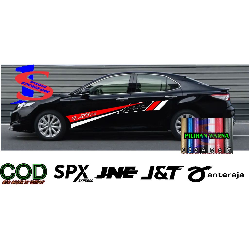 promo terbaru stiker mobil  sedan Toyota Corolla Altis list cutting stiker Corolla Altis