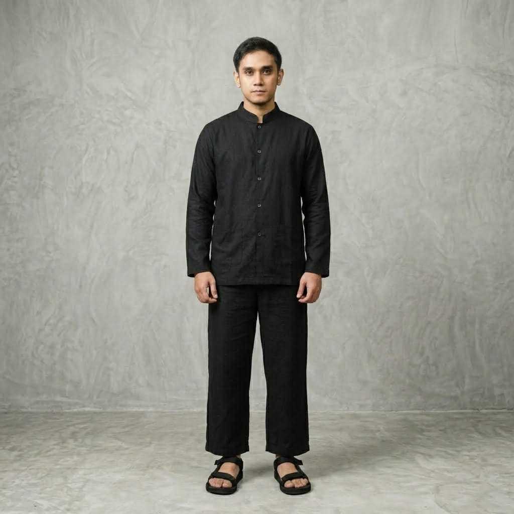 Setelan Baju Pangsi pria Adat Sunda Dewasa Bahan Katun American Drill Seragam Sekolah Dan Kantor