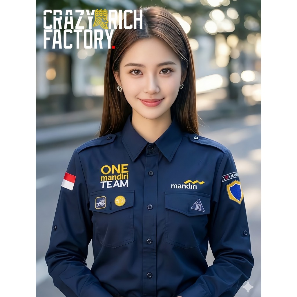 Kemeja Seragam baju pdl Mandiri One Team NAVY