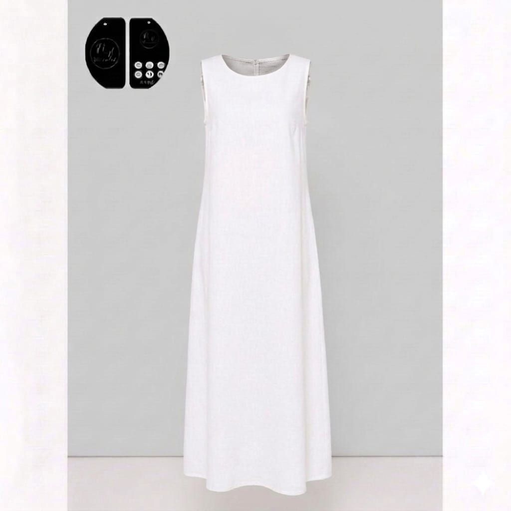 NH Inner Dress Tanpa Lengan Gamis Sleeveless Polos Original