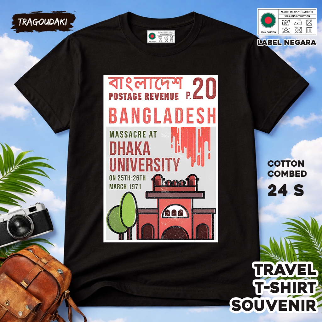 KAOS Oleh oleh BANGLADESH Baju Suvenir Tag BANGLADESH 1 bahan cotton combed 24s