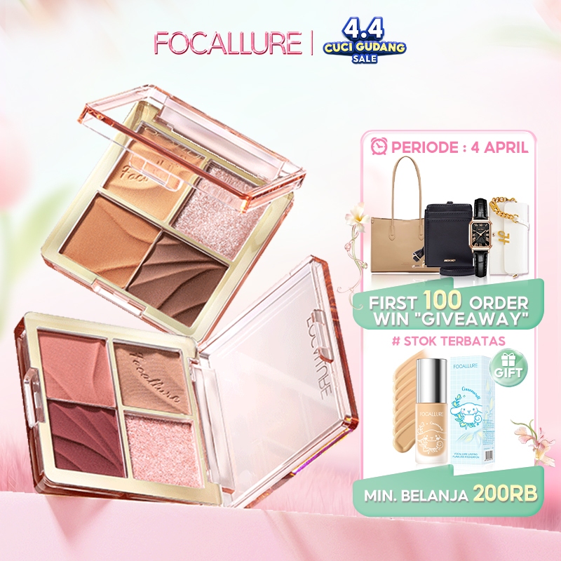BPOM FOCALLURE Multi-Use Shimmer Eyeshadow Palette Powder #AmberGold